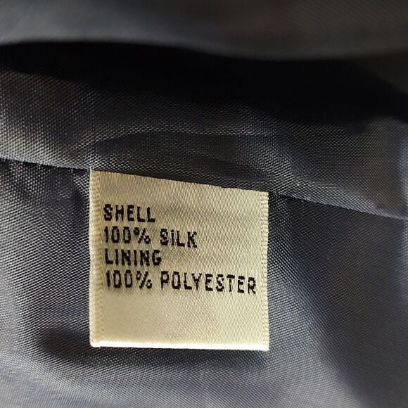 Talbot's Silk Mini Shutter Pleat Collarless Blazer/Jacket in Navy Blue Size 8 - Picture 8 of 12